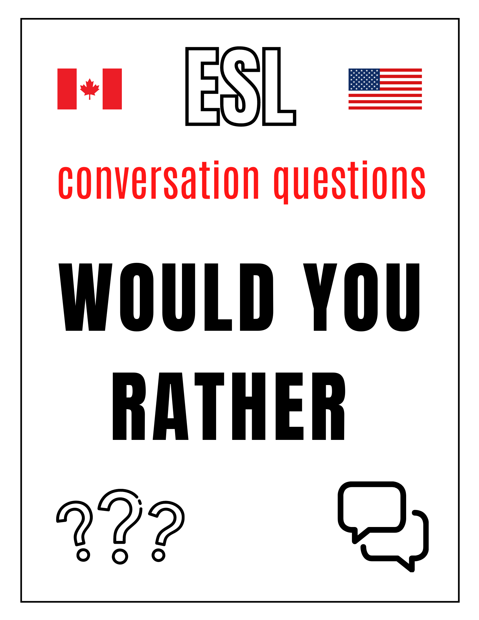 Using Would You Rather Questions with English Language Learners – A World  of Language Learners