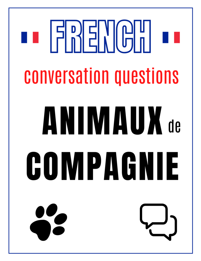 French Pets Animaux de compagnie Conversation Questions Free Download