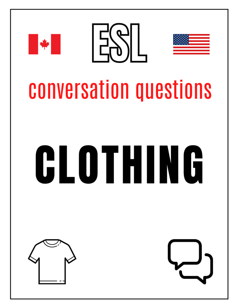 English ESL Clothing Conversation Questions Free Download