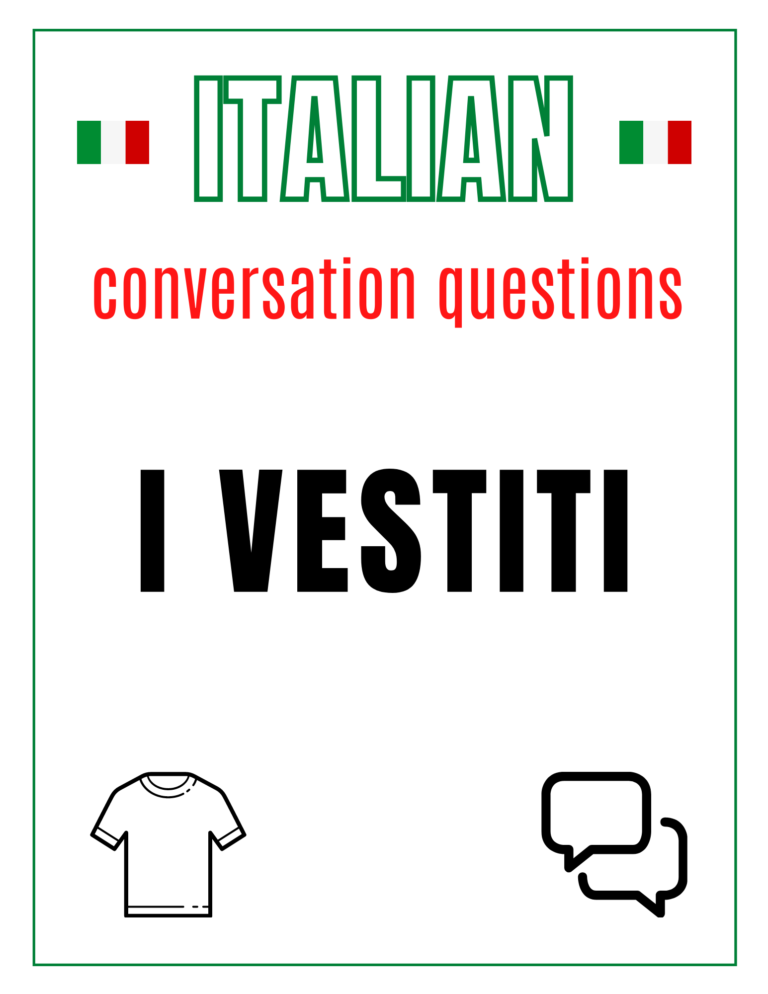 Italian Clothes Conversation Questions Free Download