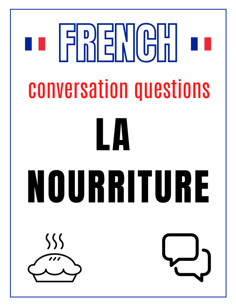 French Food Nourriture Conversation Questions Free Download