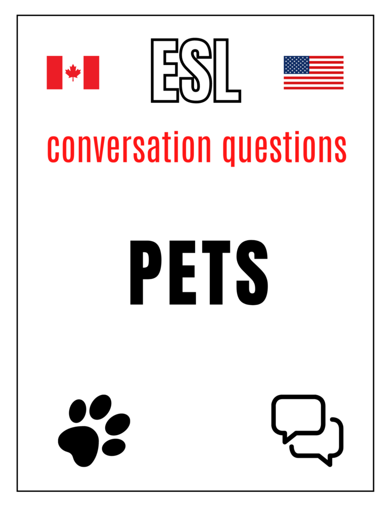 English ESL Pets Conversation Questions Free Download