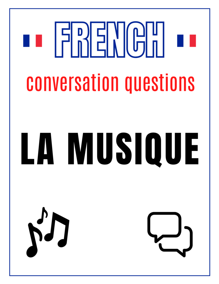 French Music / Musique Conversation Questions Free Download