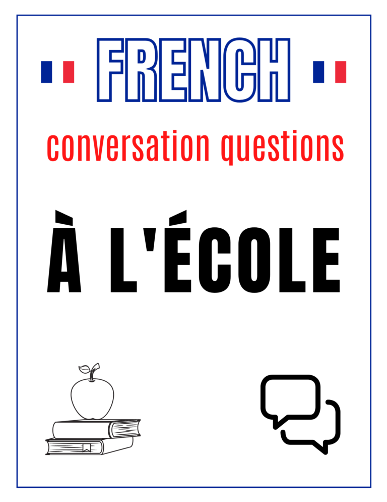 Free French Conversation Questions about School PDF Download