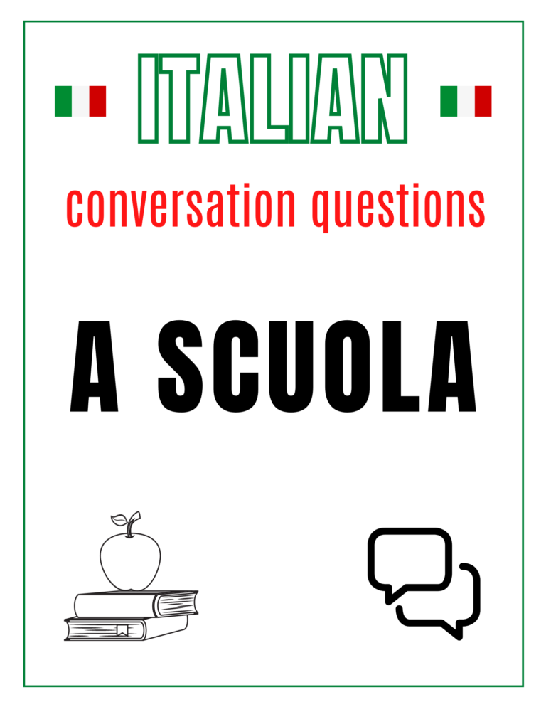 Italian School Conversation Questions Free PDF Download