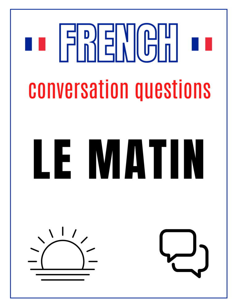 French discussion questions about morning routine / le matin