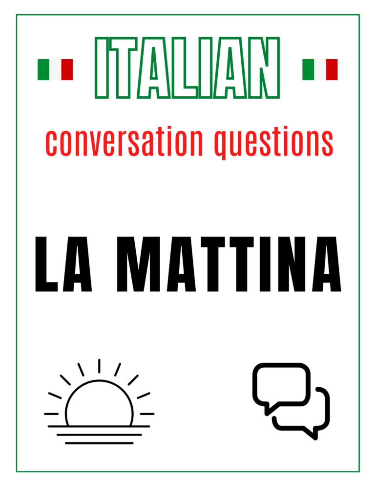 Italian Morning / Mattina Conversation Questions Free Download
