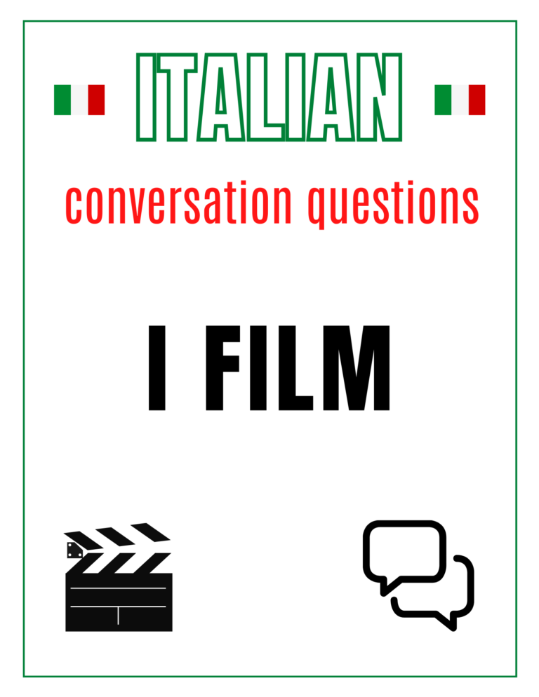Italian Conversation Questions about Movies / I film Free PDf Download