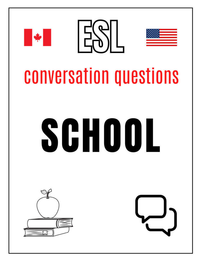 English ESL EFL School Conversation Questions free PDF Download