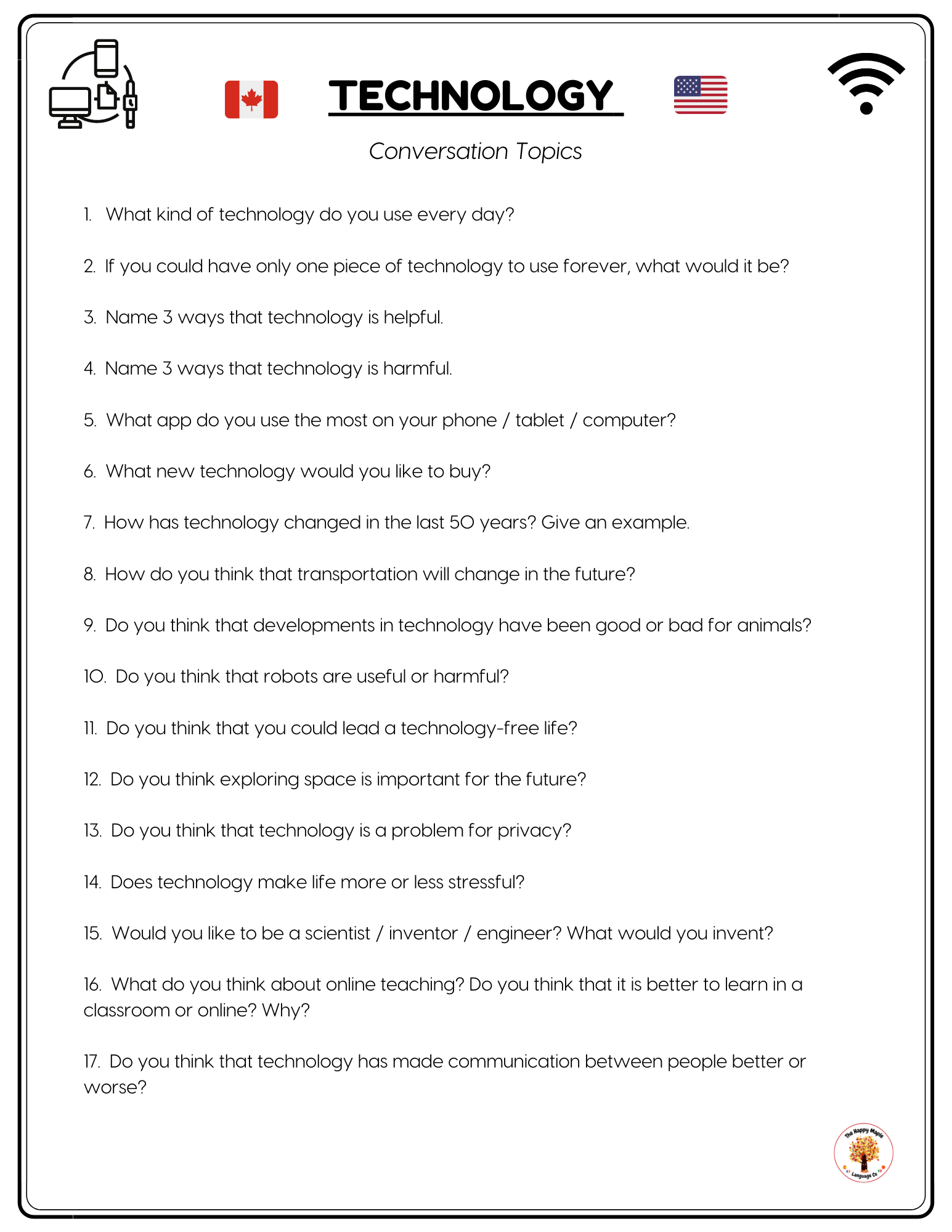 ESL EFL discussion questions about technology Free printable PDF download ESL EFL discussion questions about technology Free printable PDF download