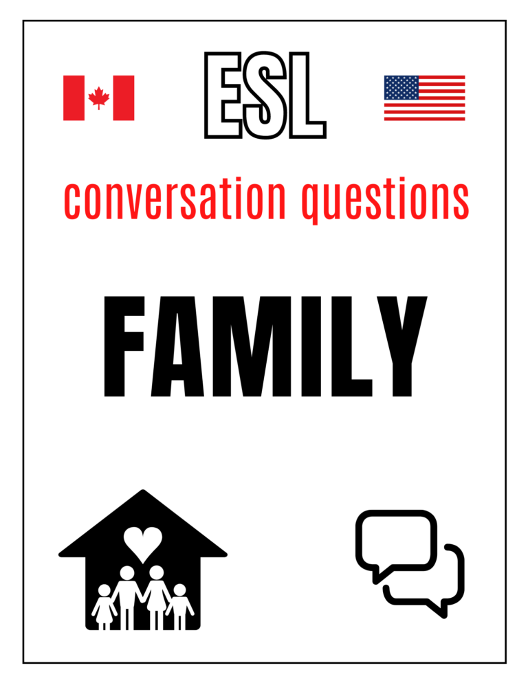 ESL EFL Conversation questions about family - Free Printable Download