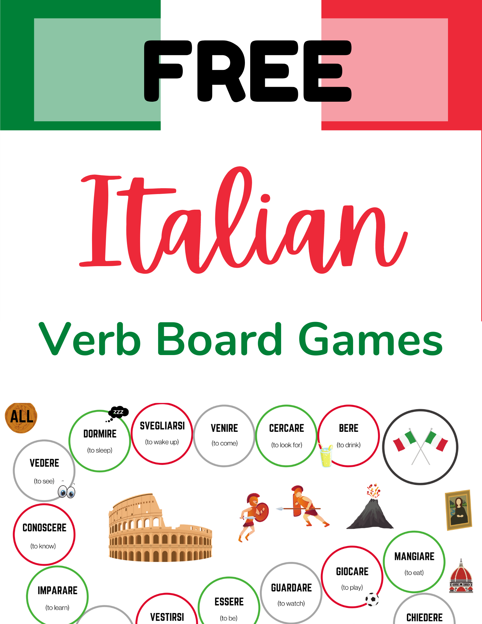 Italian Verb Board Games Free Download The Happy Maple Language Co
