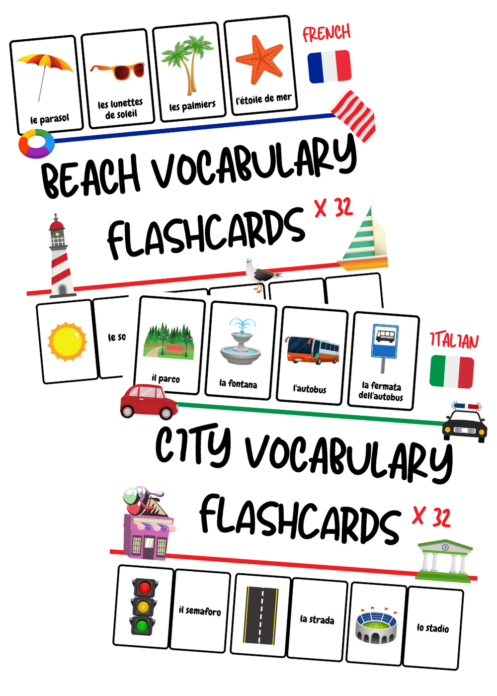Language Flashcards on Etsy Happy Maple Language Co
