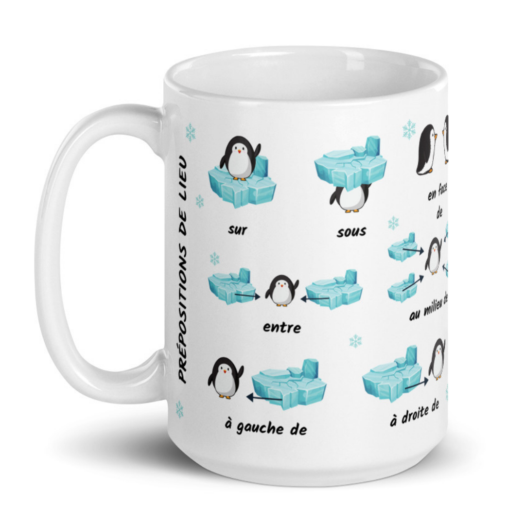 Penguin French Preposition Mug