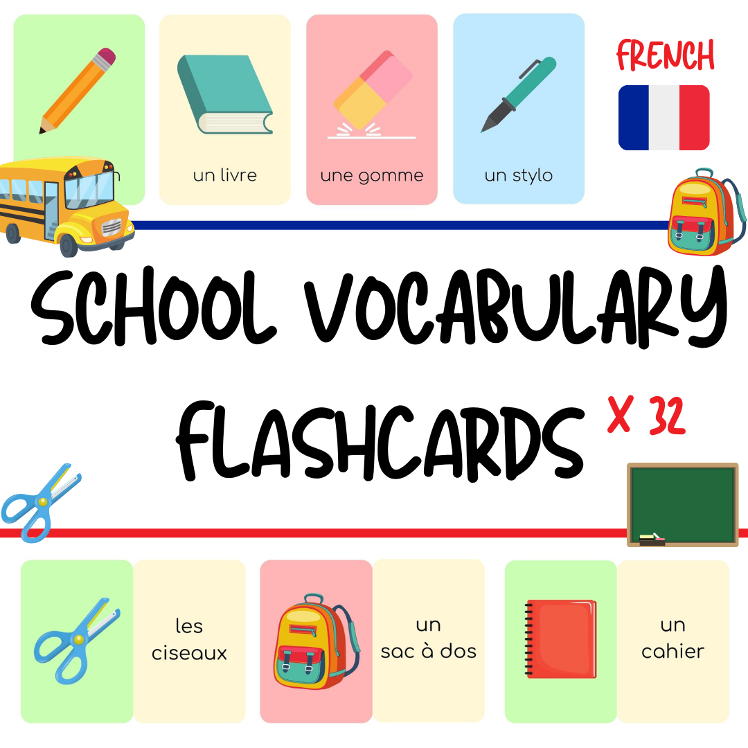 French School Flashcards for Kids