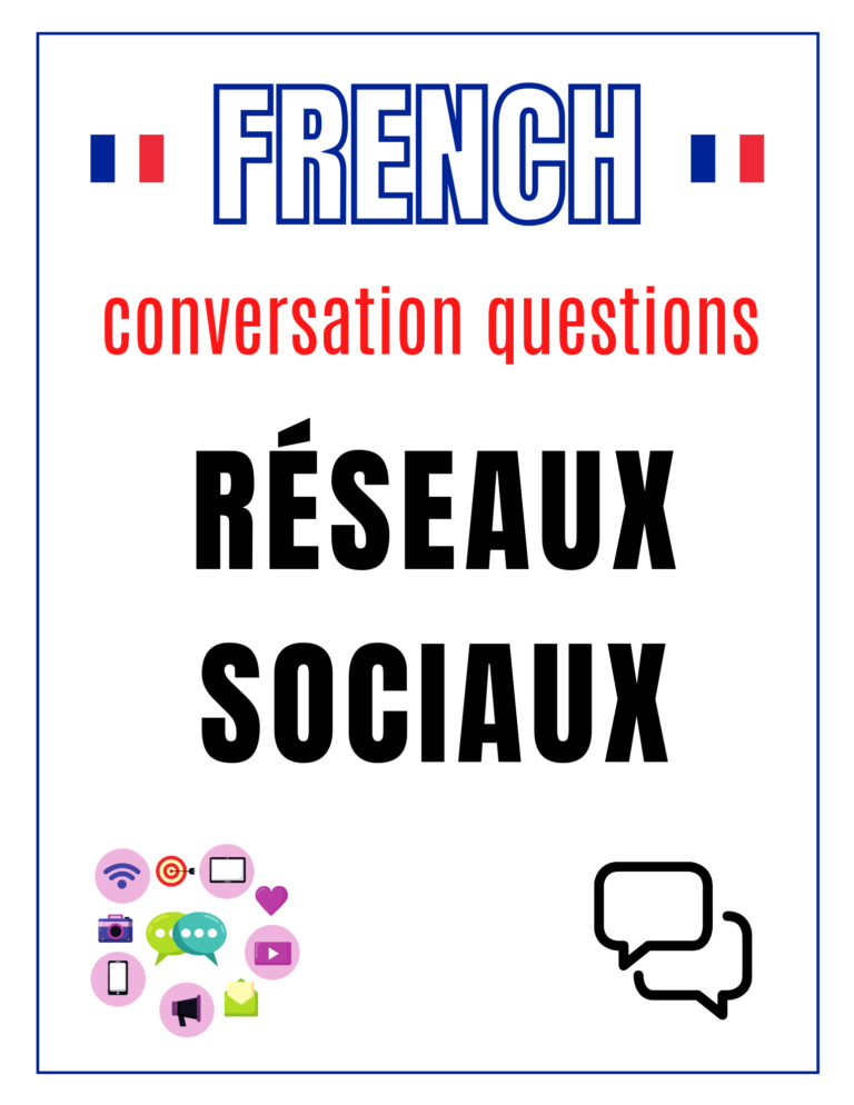 Free French Social Media Discussion Questions Printable for the Language Classroom