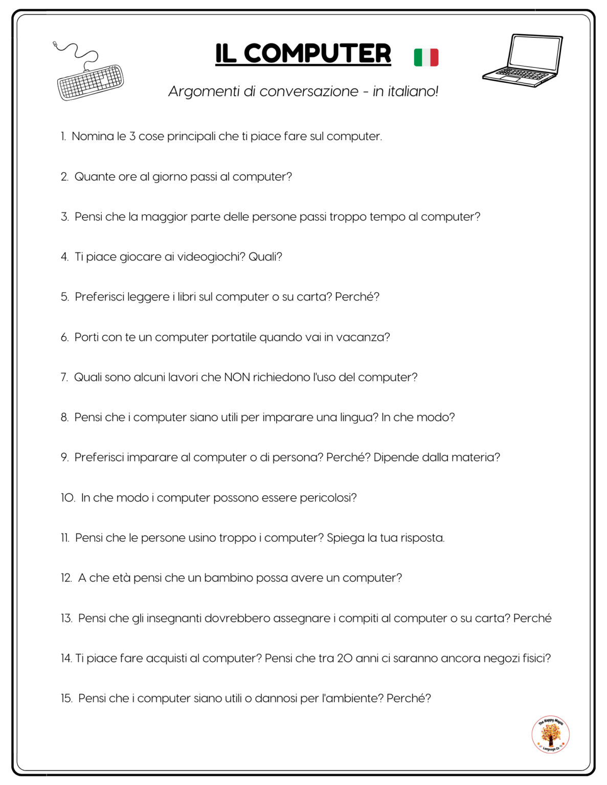 Italian Computer Conversation Questions