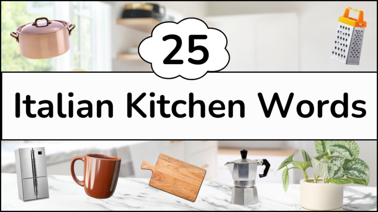 Italian Kitchen Vocabulary Words YouTube Video and Quiz