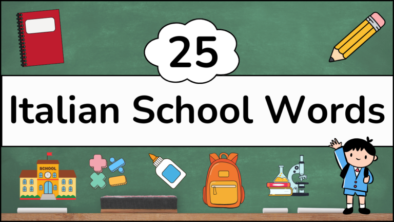 Italian School Vocabulary Words and Quiz YouTube Video