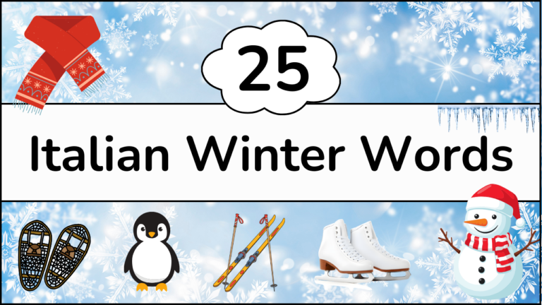 Italian Winter L'inverno Vocabulary Words