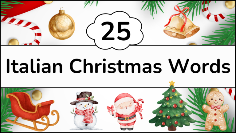 Italian Christmas Vocabulary Words Resources Free PDF Download