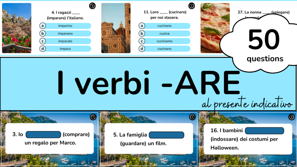 Italian -ARE Verbs Conjugation Quiz
