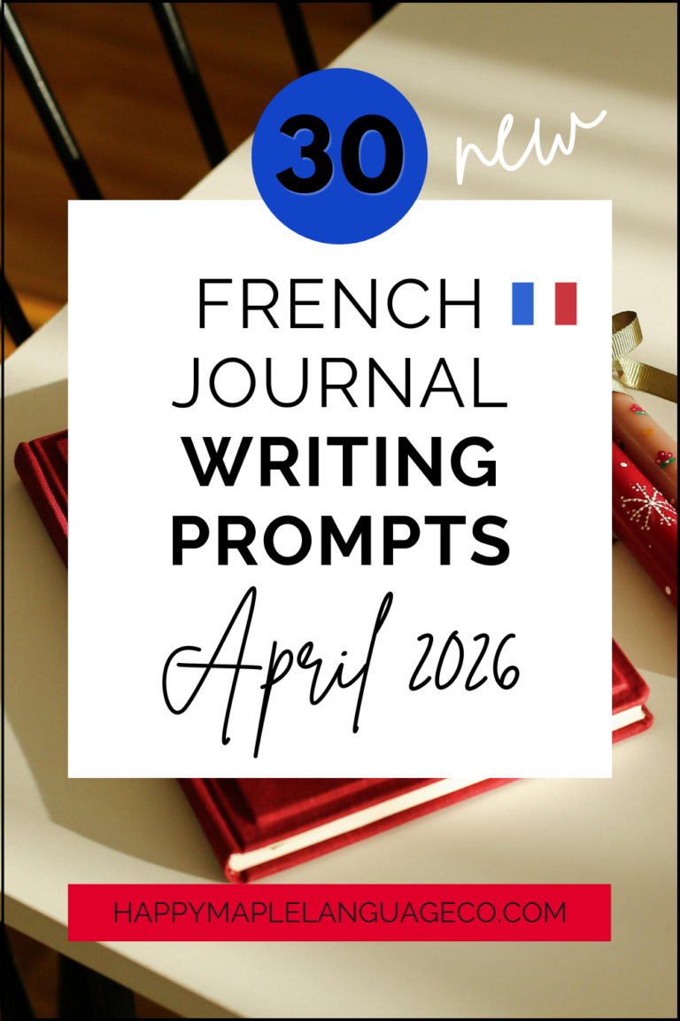 French Journal Writing Prompts Free PDF Download April 2026