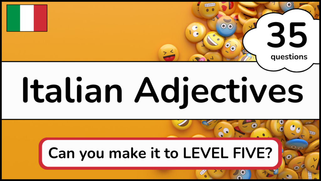 Italian Adjectives Practice Test Free PDF Vocabulary List
