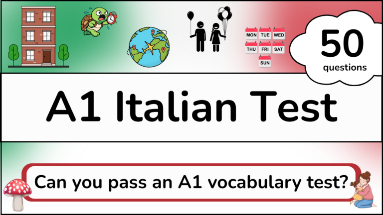Italian A1 Vocabulary Test YouTube Video
