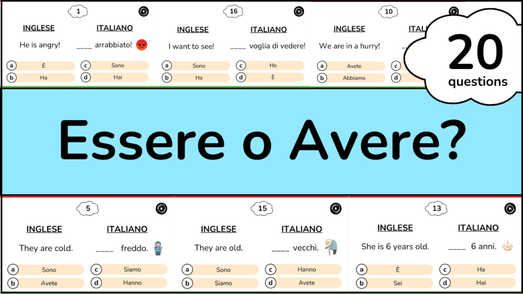 Essere or Avere Italian Grammar Video