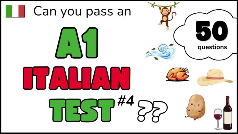 A1 Italian Vocabulary Test - YouTube Video Vocab List - Printable PDF