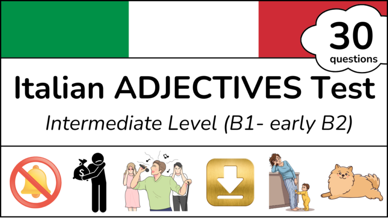 Essential Intermediate Italian Adjectives with Free PDF Download and YouTube Video Quiz